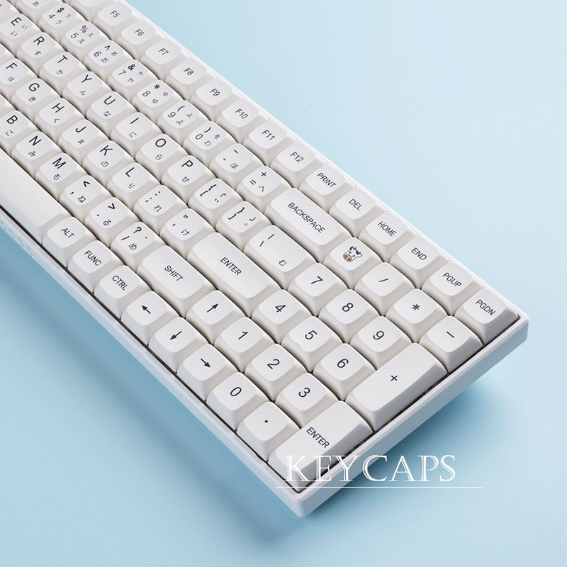 Retro Gaming Keycaps - Minimalistische weiße PBT-Tastenkappen, 120 Tasten, koreanisch,