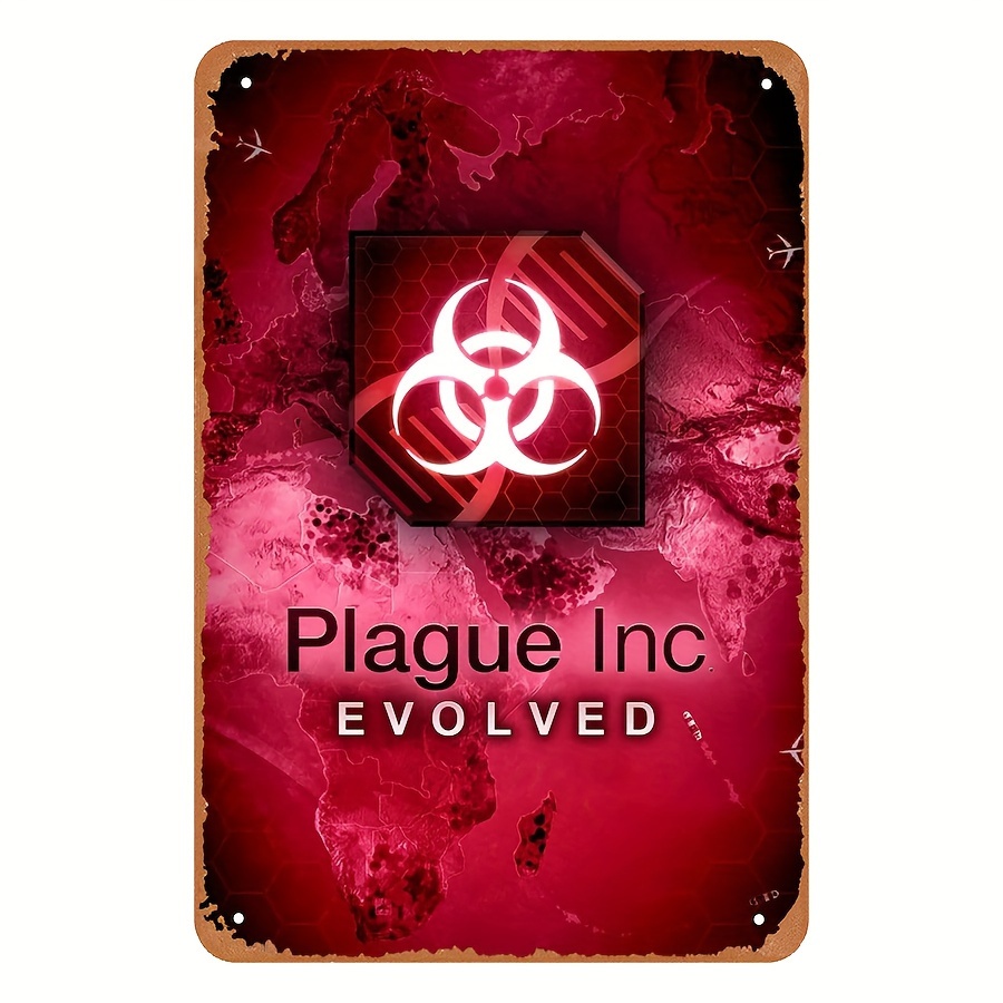 Retro Gaming Style - Vintage-Stil Plague Inc Evolved Metall-Blechschild -