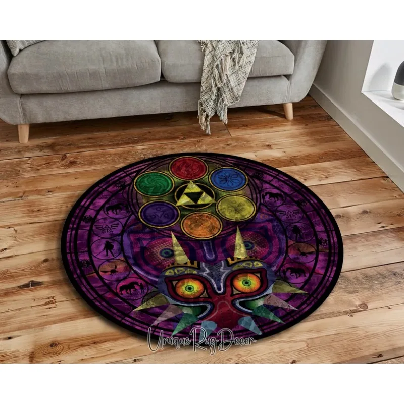 Retro Gaming Zelda - Zelda Symbol Runder Teppich im Retro-Stil,