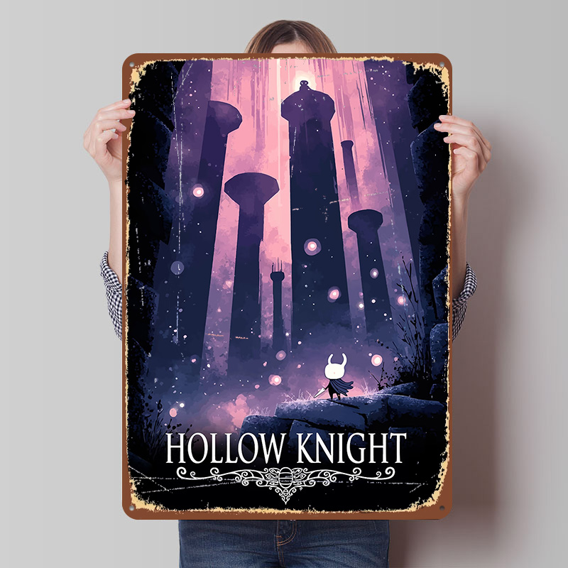 Retro Knight Gaming - Hollow Knight Spiel-Poster, Individuell Bedruckte Retro-Wandkunst,
