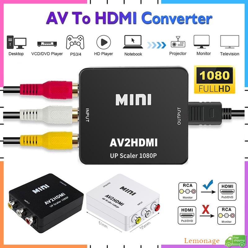 Retro Gaming With Projector - AV RCA zu HDMI Konverter 1080P