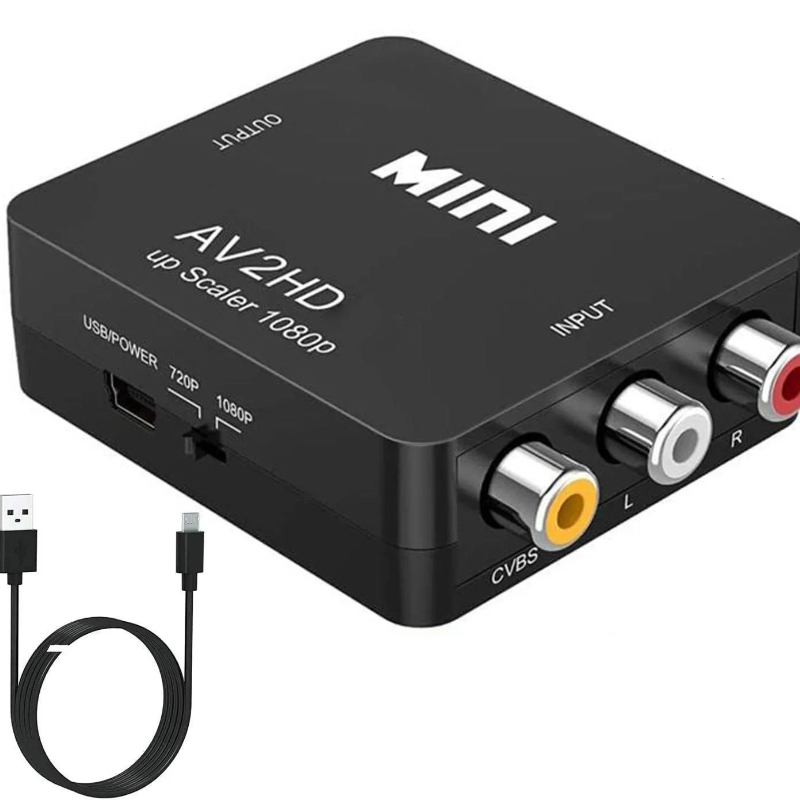 Retro Gaming With Projector - 1080P Mini AV-zu-HDMI-Konverter AV2HD CVBS RCA