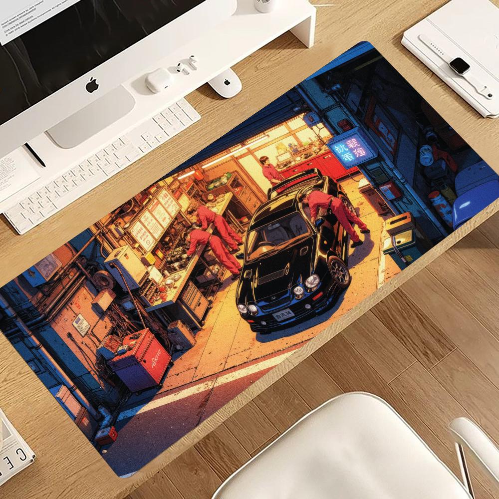 Retro Gaming Shops - Retro Reparaturwerkstatt Rennwagen Mauspad PC Gaming