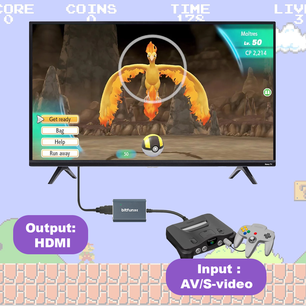 Bitfunx 720P Svideo / AV zu HD – Retro Gaming Handheld Bewertung und Preis