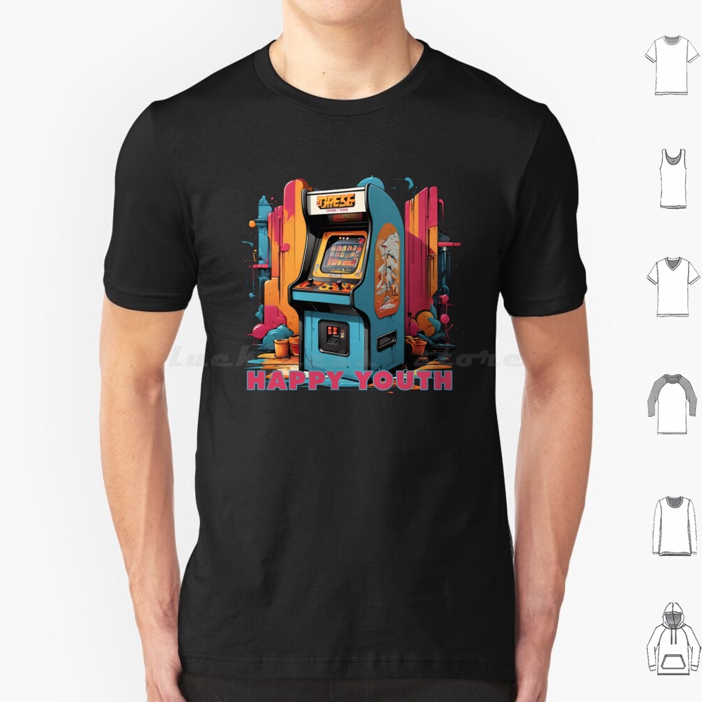 Happy Youth-Arcade T-Shirt Män – Retro Gaming Gamestop Bewertung und Preis